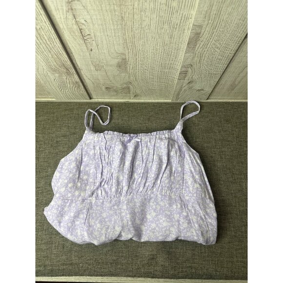 Wild Fable Lavender Floral Mini Dress Size M Rayon Adj Straps Beachy Summer - Picture 3 of 7